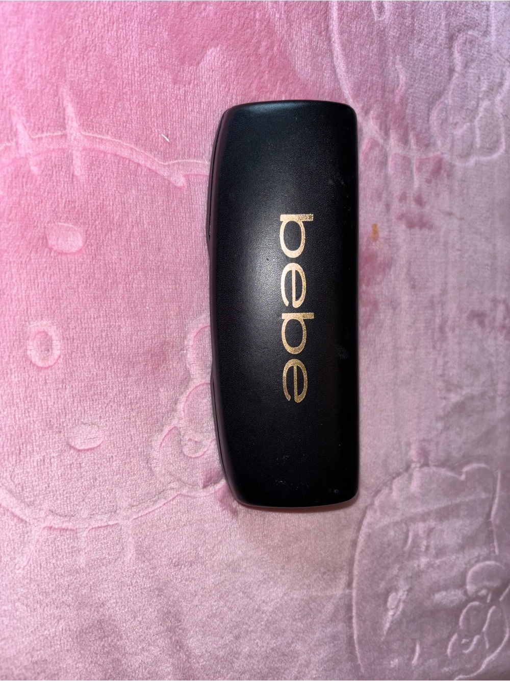 bebe Black Sunglasses Case with Gold Logo Accent